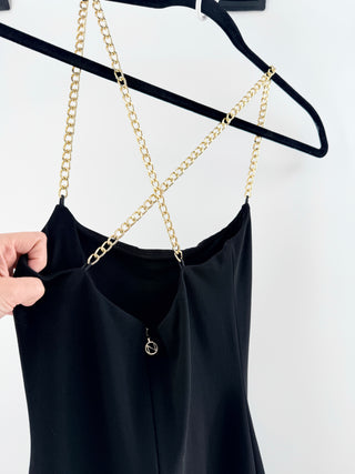 Nookie long dress with chain straps, S