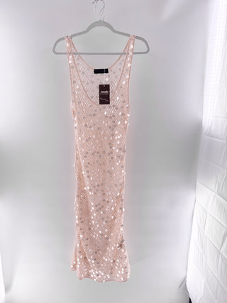 Zara crochet dress with pailletes, L