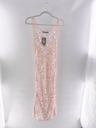 Zara crochet dress with pailletes, L
