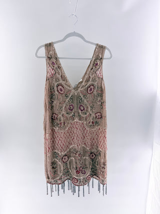 Zara mesh sequin embellished mini dress, M