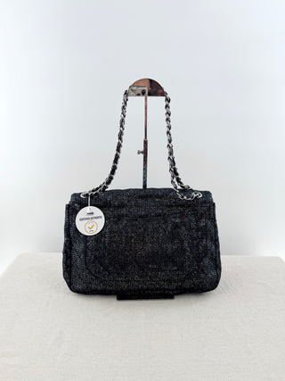 Chanel hidden sequins mesh maxi flap shoulder bag, maxi