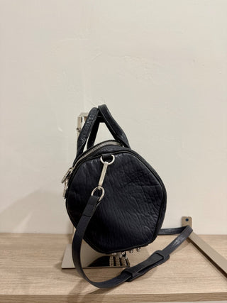 Alexander Wang navy blue Pebbled Leather Studded Rockie Crossbody