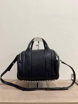 Alexander Wang navy blue Pebbled Leather Studded Rockie Crossbody