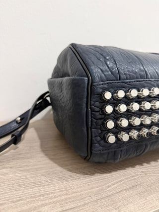 Alexander Wang navy blue Pebbled Leather Studded Rockie Crossbody