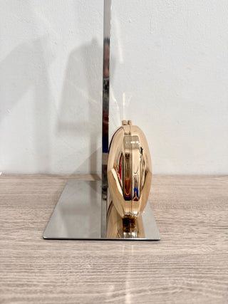 MANGO Women's Metallic Clutch Handbag Long Removable Strap Gold