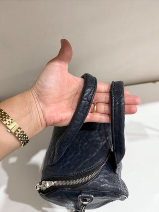 Alexander Wang navy blue Pebbled Leather Studded Rockie Crossbody