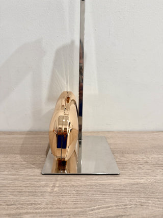 MANGO Women's Metallic Clutch Handbag Long Removable Strap Gold