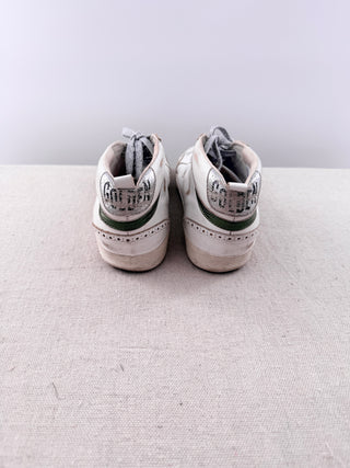 Golden Goose Mid Star Distressed Leather Skateboard Sneakers White Women's EU 39
