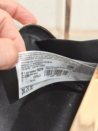 MANGO Women's Metallic Clutch Handbag Long Removable Strap Gold