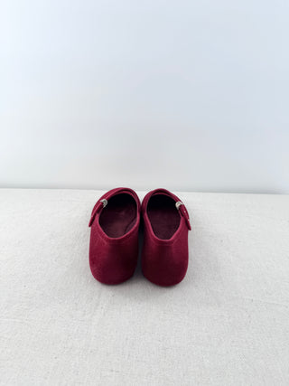 NWOT Melissa Velvet Slip On Mary Jane Soft Ballerina Flat Red Flocked Womens 8
