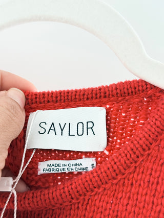 Saylor sleeveless knit dress mini with fringe, S