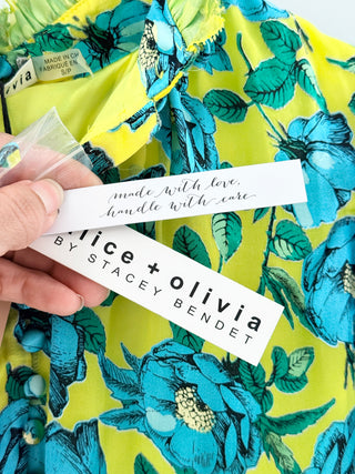 Alice & Olivia floral set blouse and mini skirt, S