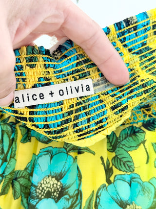 Alice & Olivia floral set blouse and mini skirt, S