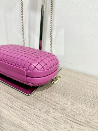 Diane von Furstenberg leather clutch with gold hardware