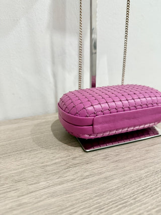 Diane von Furstenberg leather clutch with gold hardware