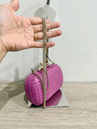 Diane von Furstenberg leather clutch with gold hardware