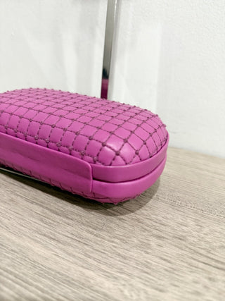 Diane von Furstenberg leather clutch with gold hardware