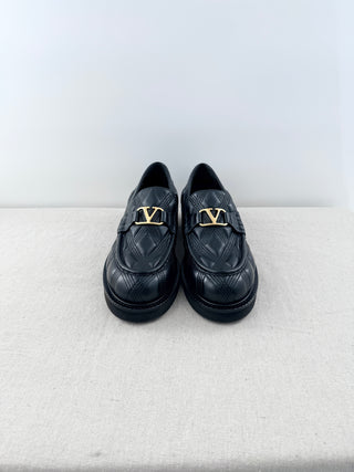 NWOT Valentino Garavani VLogo Quilted Chunky Loafers  Shoes Black Women's EU 40