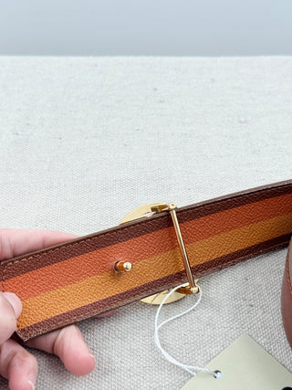 Tory Burch leather reversible belt with logo buckle 1.5'', 36