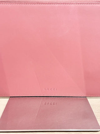 Gucci leather zip pouch flora