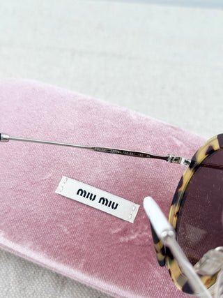 Miu Mu Light Havana / Brown Gradient Oversized Round Sunglasses