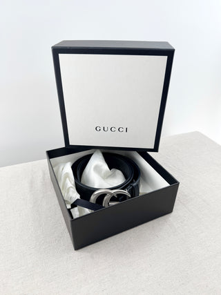 Gucci wide leather GG marmont belt, 90/36