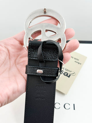 Gucci wide leather GG marmont belt, 90/36