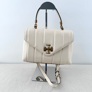 NWOT Tory Burch Kira Small Quilted Leather Top Handle Satchel Bag Cream