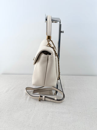 NWOT Tory Burch Kira Small Quilted Leather Top Handle Satchel Bag Cream