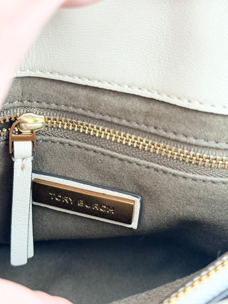 NWOT Tory Burch Kira Small Quilted Leather Top Handle Satchel Bag Cream