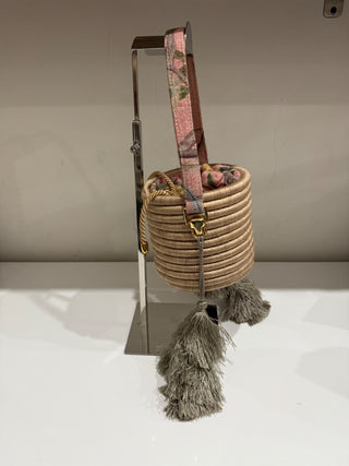 Maison Alma Paraiso Rose Bucket Handbag with Removable Strap