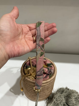 Maison Alma Paraiso Rose Bucket Handbag with Removable Strap