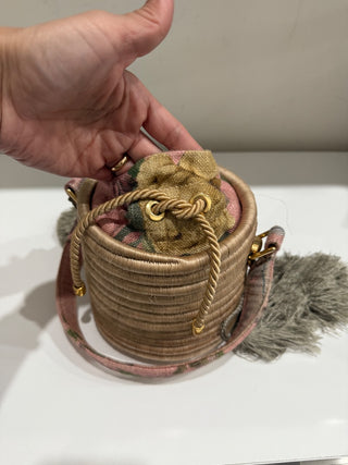 Maison Alma Paraiso Rose Bucket Handbag with Removable Strap