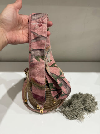 Maison Alma Paraiso Rose Bucket Handbag with Removable Strap