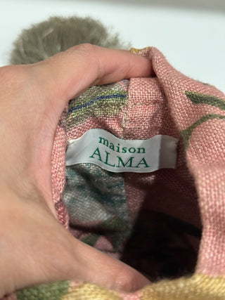 Maison Alma Paraiso Rose Bucket Handbag with Removable Strap