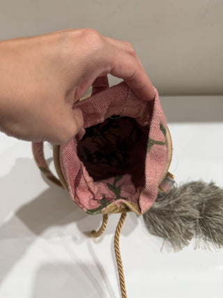 Maison Alma Paraiso Rose Bucket Handbag with Removable Strap
