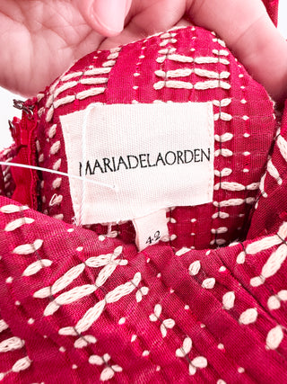 Maria de la orden halterneck textured midi dres, 42 / M