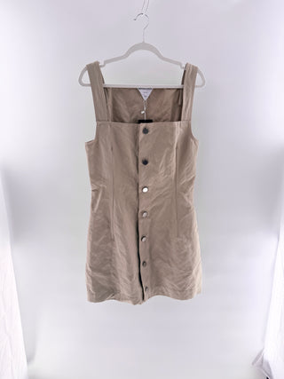 Bottega Veneta canvas front button mini dress sleeveless, 42 IT / US 6