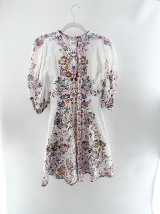Zimmermann prima day mini linen dress, US 4