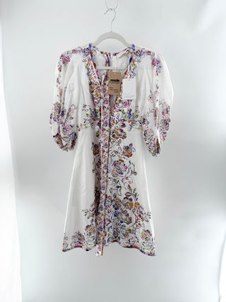 Zimmermann prima day mini linen dress, US 4