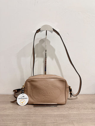 Prada leather camera bag long strap