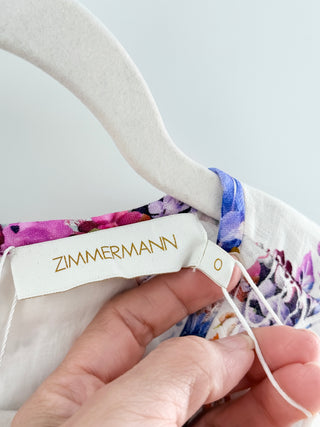 Zimmermann prima day mini linen dress, US 4
