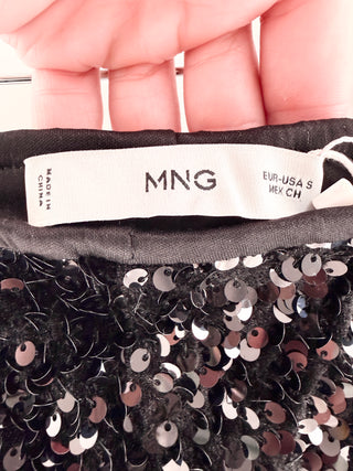 Mango sequin micro shorts, S
