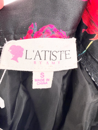L'atiste tafetta long gown skirt floral print, S