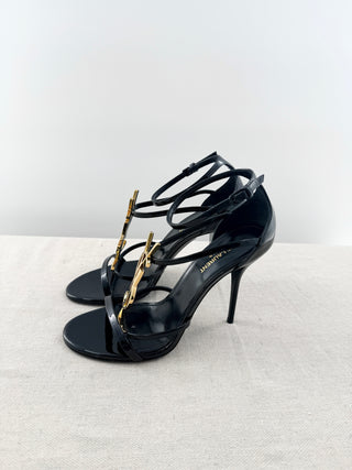Saint Laurent cassandra 100 patent leather sandals, 39