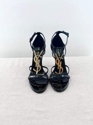 Saint Laurent cassandra 100 patent leather sandals, 39