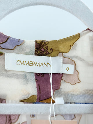 Zimmermann floral silk layered mini dress, 0 / S