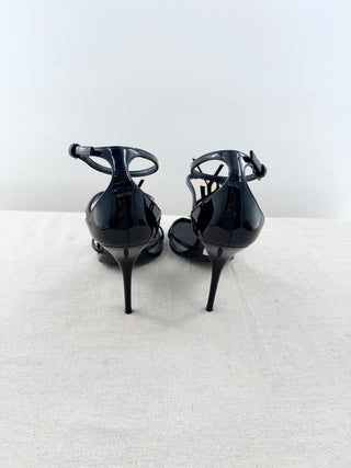 Saint Laurent cassandra 100 patent leather sandals, 39