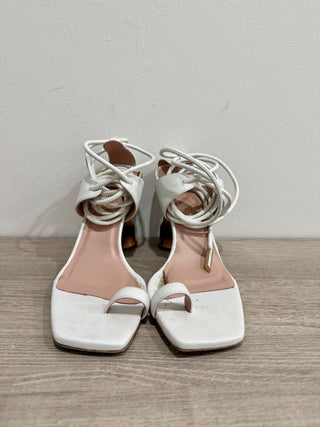 Gia Borghini Aquilone Bamboo-Heel Strappy Sandals White Women's Size 40 / US 9.5