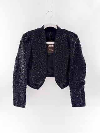 NWT Express Embellished Long Sleeve Crop Bolero Jacket Black Women's Size XS